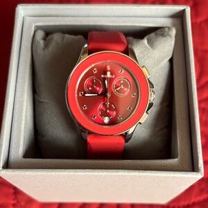 Michele Bold Red Chronograph Watch